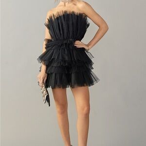 Francesca’s Black Strapless Dress